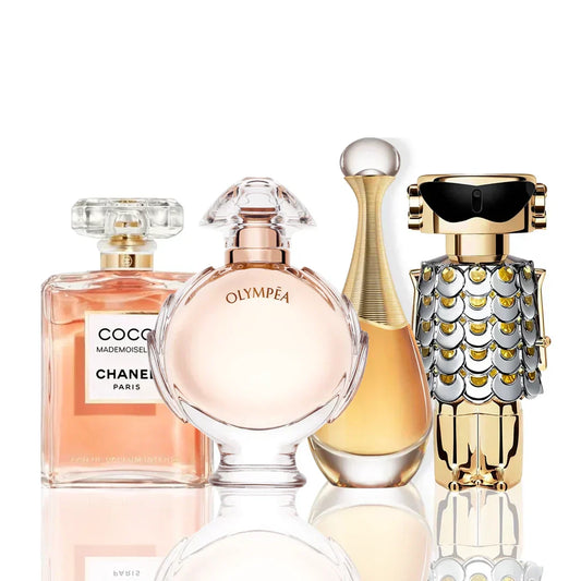 4 parfumų rinkinys | Coco Chanel + J'Adore + Olympea + Paco Rabanne Fame 100 ml