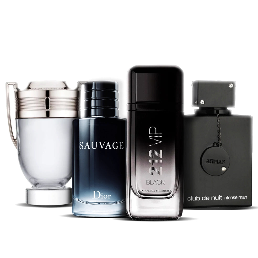 4 parfumų rinkinys | One Million Royal + 212 VIP Men + Sauvage Dior + Versace Eros 100 ml
