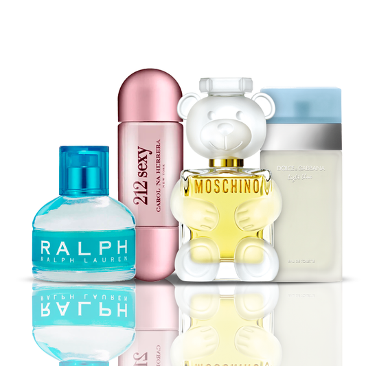 4 parfumų rinkinys | 212 Sexy + Light Blue + Moschino Toy 2 + Ralph Lauren 100 ml
