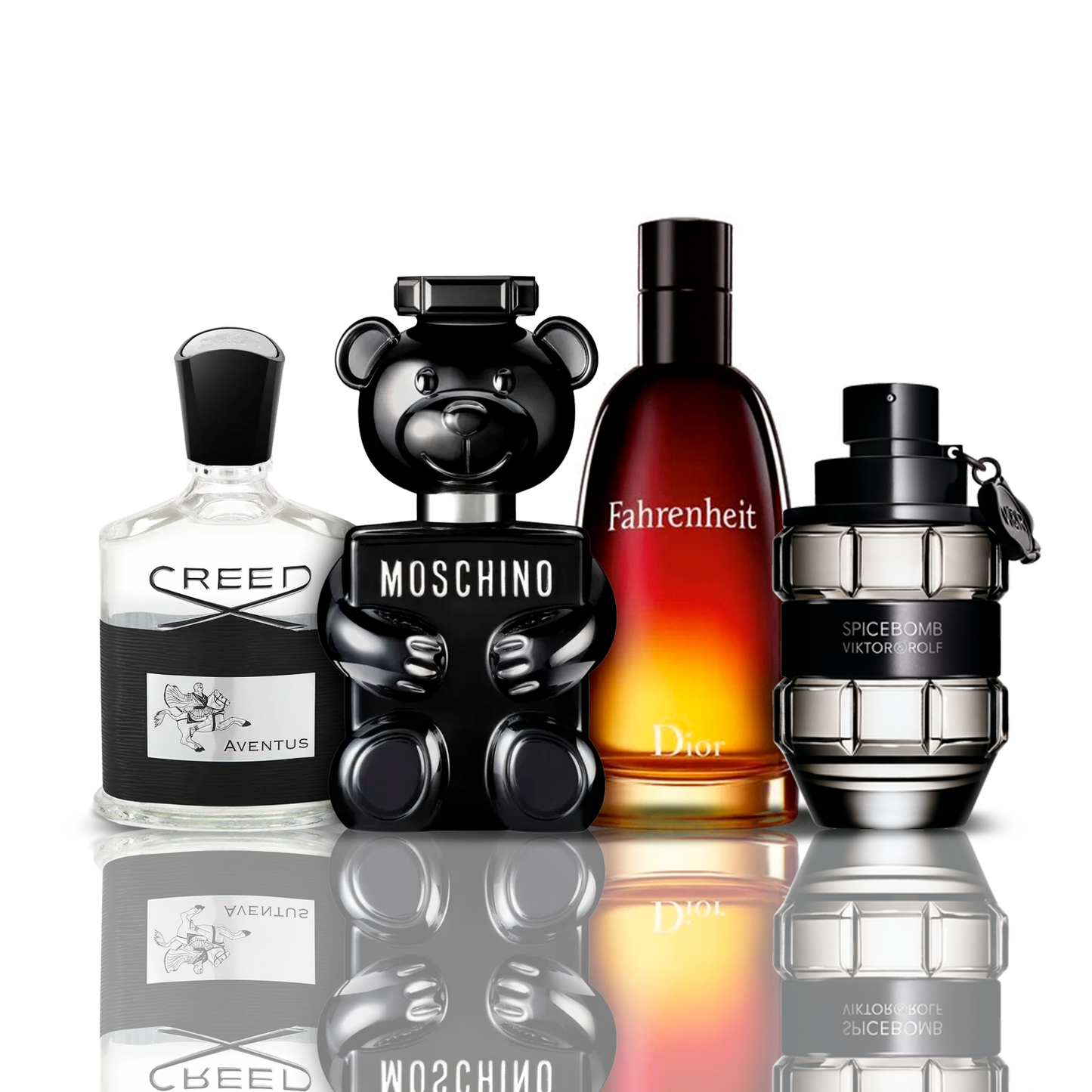 4 parfumų rinkinys | Creed Aventus + Fahrenheit + SpiceBomb + Toy Boy Moschino 100 ml