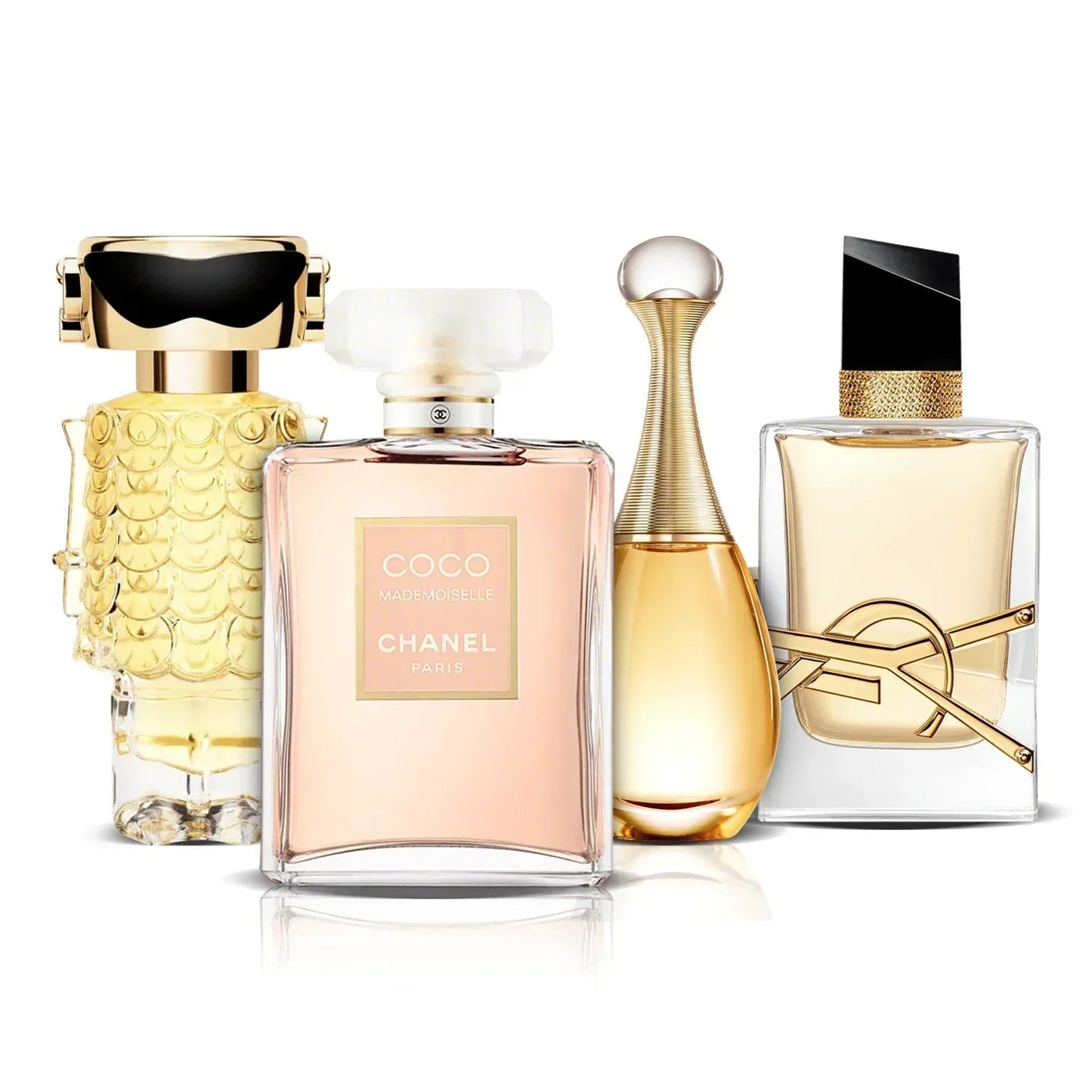 4 parfumų rinkinys | Fame, Coco Mademoiselle, J'adore ir Libre (100 ml)