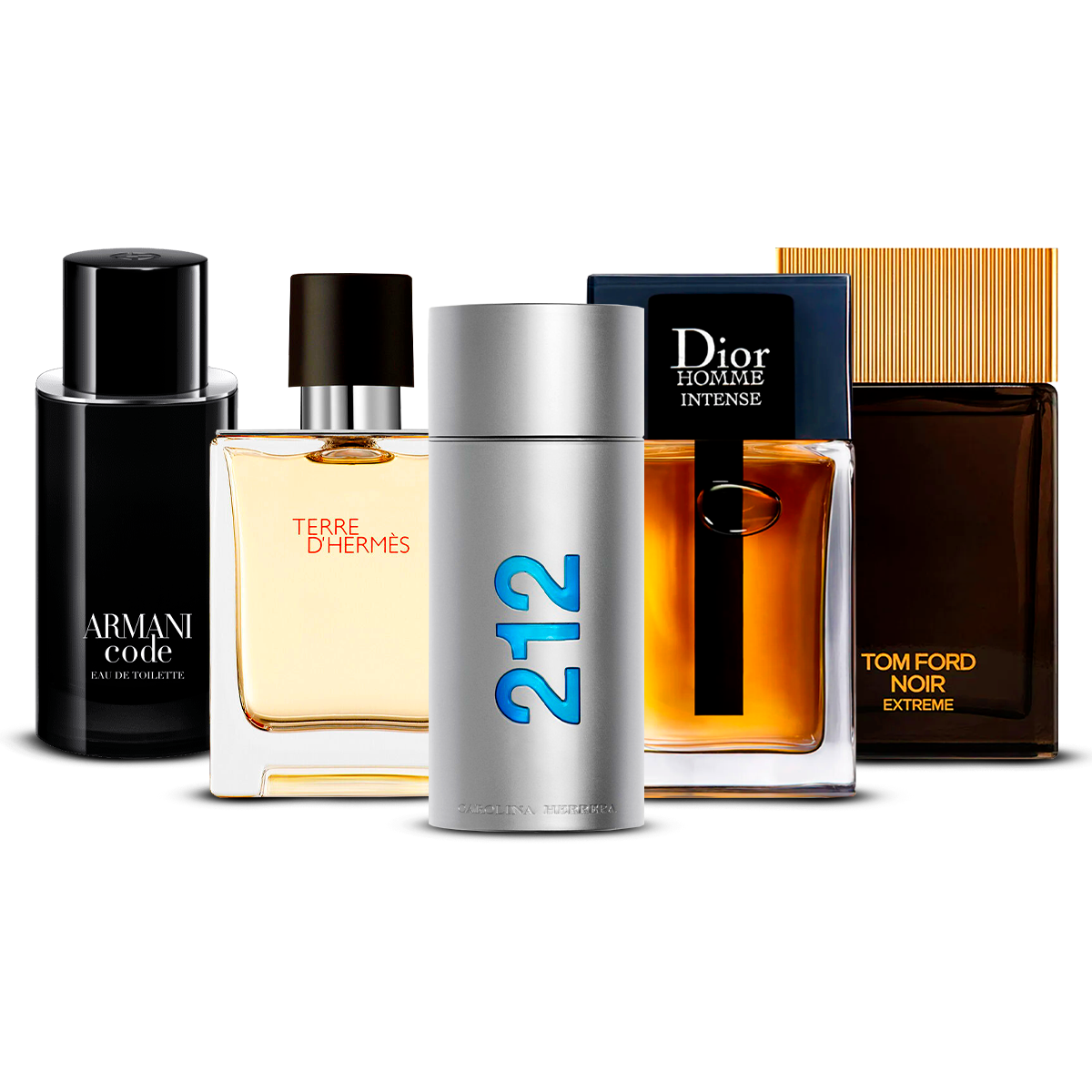5 parfumų rinkinys  –  Armani Code, Invictus, Dior Homme Intense, Bleu de Chanel ir Terre d'Hermès  [100 ml kiekvienas] (Kopija)