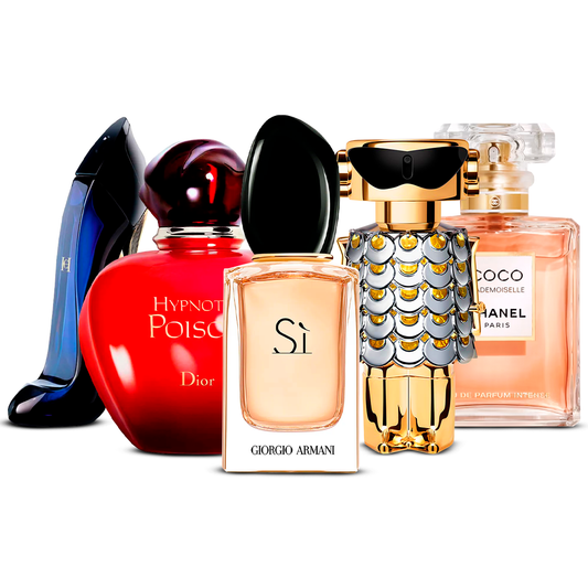 5 parfumų rinkinys – Good Girl, Hypnotic Poison, Sì, Fame ir Coco Mademoiselle [100 ml kiekvienas]