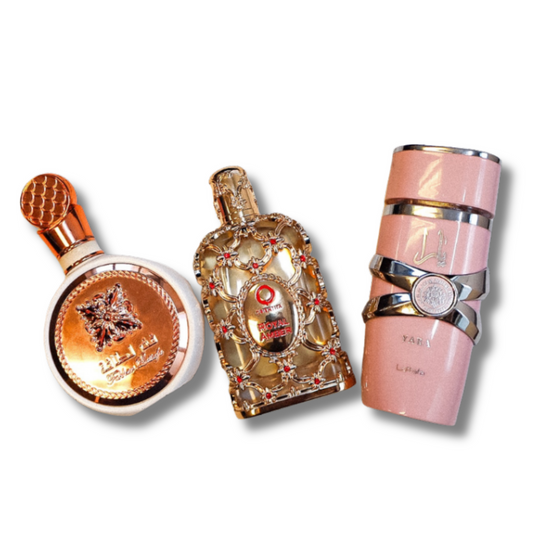 3 parfumų rinkinys | Lattafa Yara + Fakhar + Royal Amber – Pirkite 1 ir gaukite 3 ORIGINALIUS 100 ml parfumus