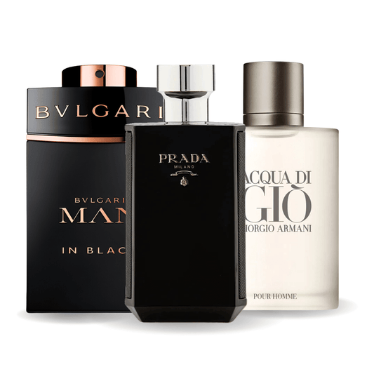 3 parfumų rinkinys | Bvlgari In Black, Giorgio Armani Acqua Di Gio, L'Homme Prada Intense 100 ml