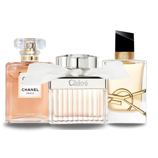 3 parfumų rinkinys | Chanel COCO MADEMOISELLE, Yves Saint Laurent LIBRE ir CHLOÉ 100 ml