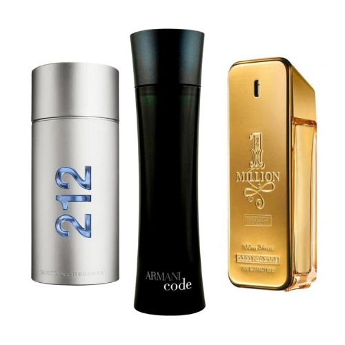 3 parfumų rinkinys | 212 Men NYC, Paco Rabanne One Million, Armani Code Homme 100 ml