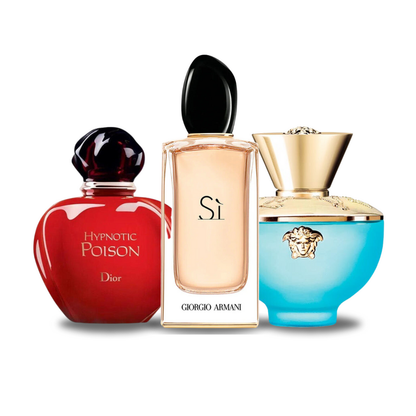 3 parfumų rinkinys | Dior HYPNOTIC POISON, Giorgio Armani SÌ, Versace DYLAN TURQUOISE 100 ml