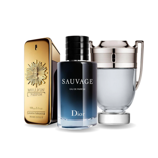 3 parfumų rinkinys | Paco Rabanne ONE MILLION, Dior SAUVAGE, Paco Rabanne INVICTUS 100 ml