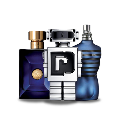 3 parfumų rinkinys | Versace DYLAN BLUE, Paco Rabanne PHANTOM, Jean Paul Gaultier ULTRA MALE 100 ml