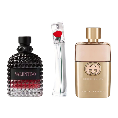 3 parfumų rinkinys | Gucci Guilty, Valentino Intense, Flower Kenzo 100 ml