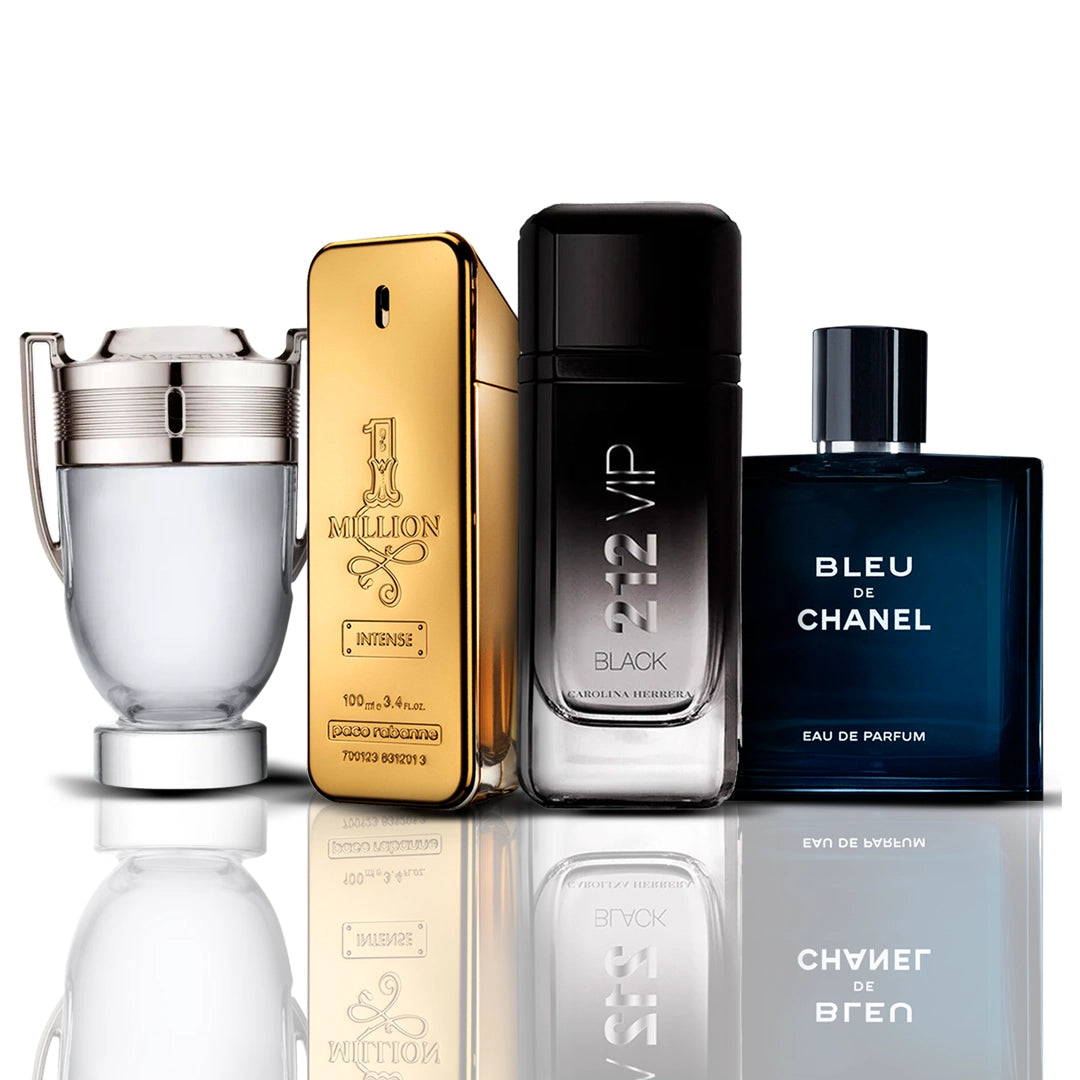 4 parfumų rinkinys | Invictus Victory + One Million + Bleu de Chanel + 212 Vip Black