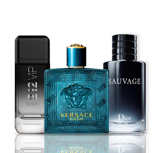 3 parfumų rinkinys | 212 VIP Black + Versace Eros + Sauvage Dior 100 ml