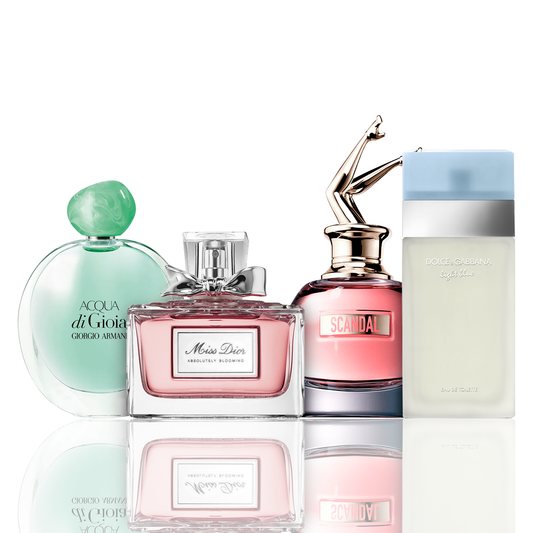 4 parfumų rinkinys | Acqua di Gioia, Light Blue, Scandal, Miss Dior 100 ml