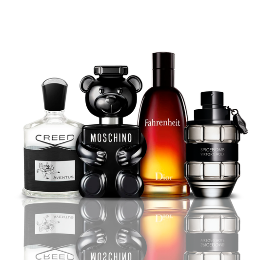 4 parfumų rinkinys | Creed Aventus + Fahrenheit + SpiceBomb + Toy Boy Moschino 100 ml