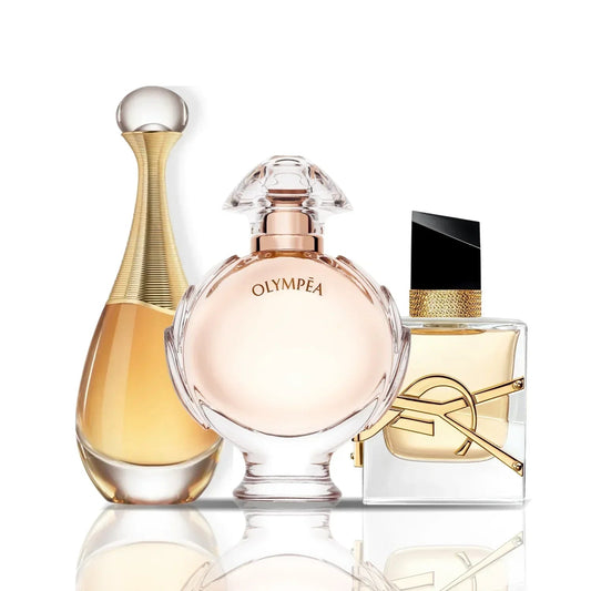 3 parfumų rinkinys | J'Adore Dior + Olympea + Yves Saint Laurent Libre
