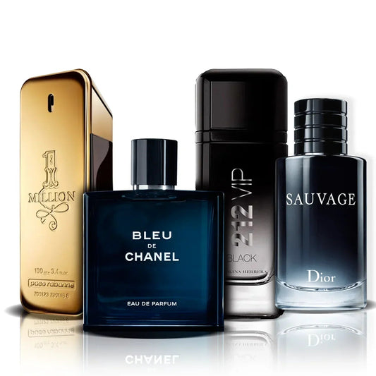 4 parfumų rinkinys | One Million, Bleu de Chanel, 212 Vip Black ir Sauvage (100 ml)