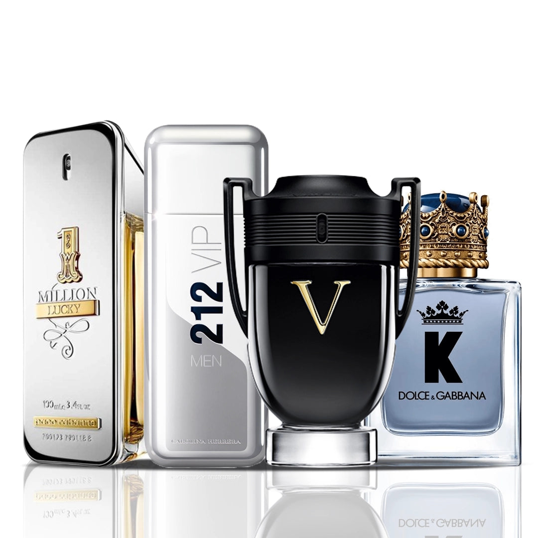 4 parfumų rinkinys | 1 Million Lucky + 212 VIP Men + Invictus Victory + Dolce & Gabbana K 100 ml