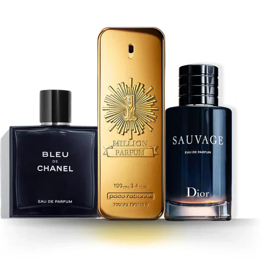 3 parfumų rinkinys | Bleu de Chanel + Sauvage + One Million 100 ml